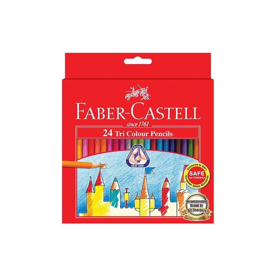 Faber-Castell - Colour pencil Tri Colour, carboard wallet of 24