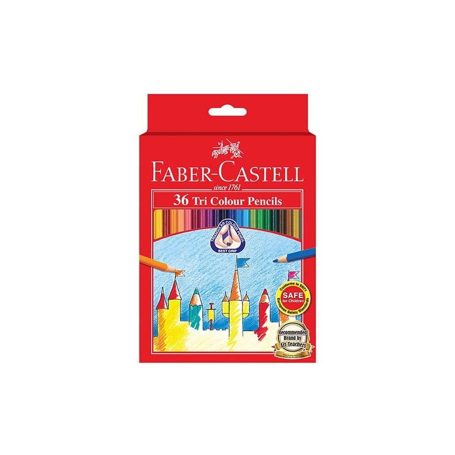 Faber-Castell - Colour pencil Tri Colour, carboard wallet of 36