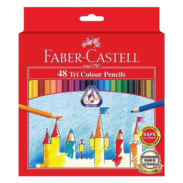 Faber-Castell - Colour pencil Tri Colour, carboard wallet of 48