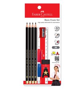Faber-Castell - Graphite pencil Tri-Grip 2B, Exam Set