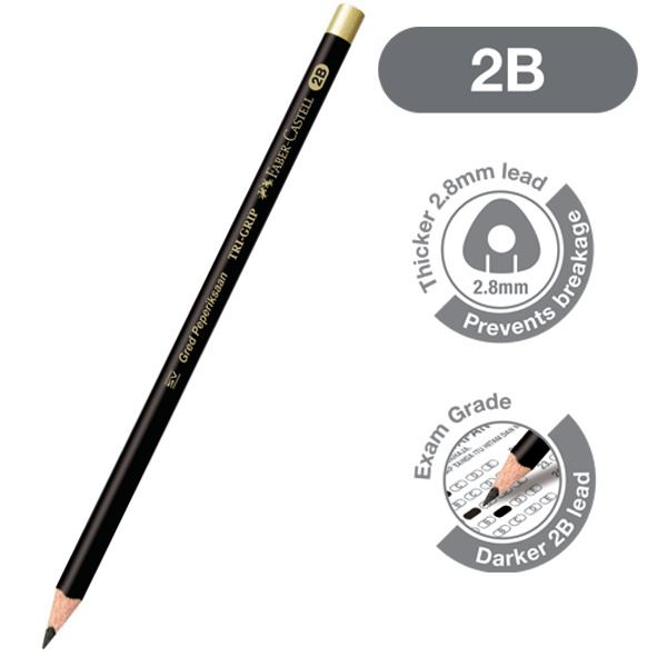 Faber-Castell - Graphite pencil Tri-Grip 2B, Score A