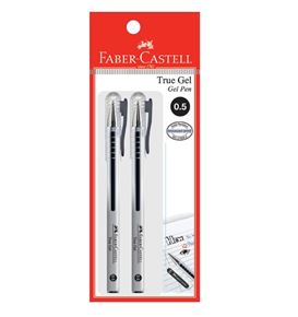 Faber-Castell - Gel pen True Gel, 0.5mm, black, blistercard of 2