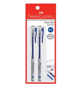 Faber-Castell - Gel pen True Gel, 0.7mm, blue, blistercard of 2