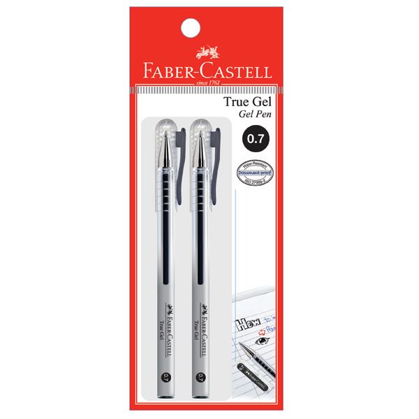 Faber-Castell - Gel pen True Gel, 0.7mm, black, blistercard of 2
