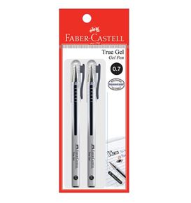 Faber-Castell - Gel pen True Gel, 0.7mm, black, blistercard of 2