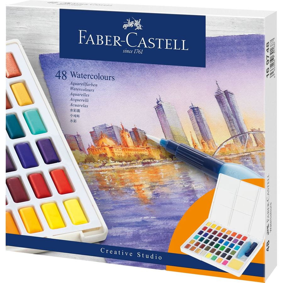 Faber-Castell - Watercolours in pans, 48ct set