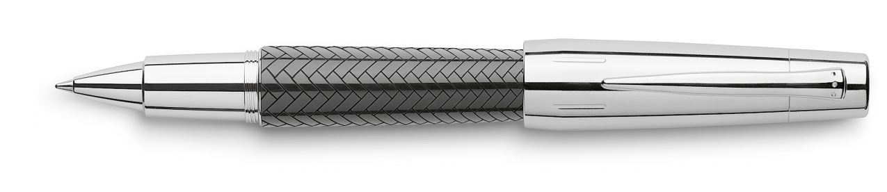 Faber-Castell - e-motion precious resin parquet rollerball, black